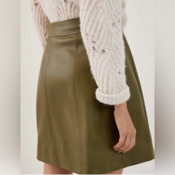 ANTHROPOLOGIE TANYA FAUX LEATHER MINI SKIRT - Picture 2 of 5